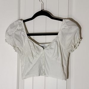 Princess Polly Lemon Cropped Button Down Top